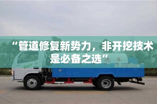 “管道修復新勢力，非開挖技術是必備之選”