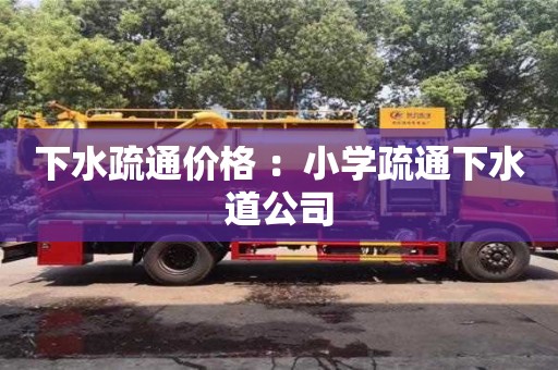 北京下水疏通價格 ：小學疏通下水道公司