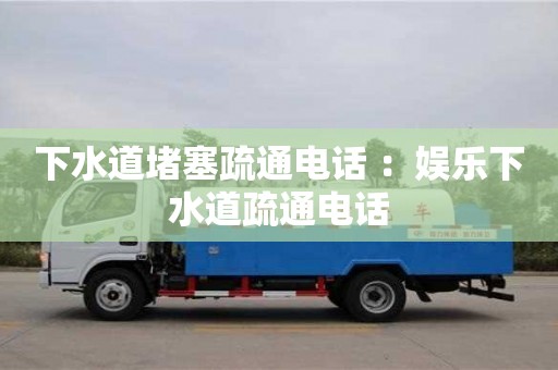 下水道堵塞疏通電話 ：娛樂下水道疏通電話