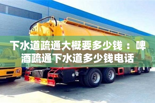 下水道疏通大概要多少錢 ：啤酒疏通下水道多少錢電話