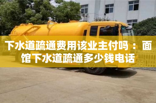 北京下水道疏通費用該業主付嗎 ：面館下水道疏通多少錢電話
