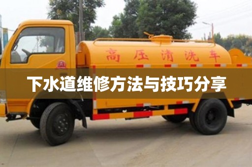 下水道維修方法與技巧分享 下水道維修方法與技巧分享