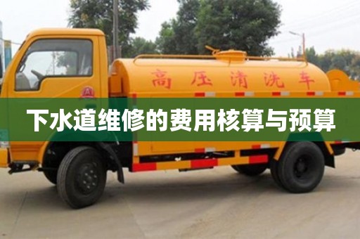 下水道維修的費(fèi)用核算與預(yù)算 下水道維修的費(fèi)用核算與預(yù)算