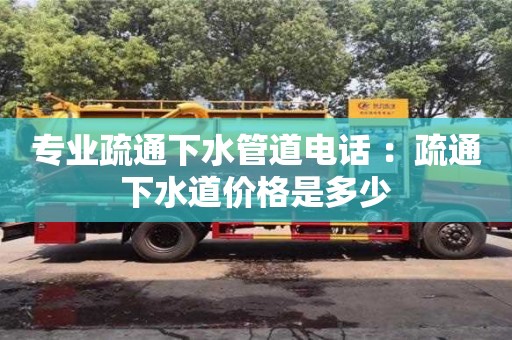 專業疏通下水管道電話 ：疏通下水道價格是多少