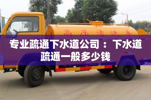 專業(yè)疏通下水道公司 ：下水道疏通一般多少錢
