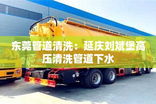 東莞管道清洗：延慶劉斌堡高壓清洗管道下水