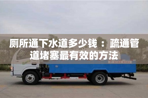 廁所通下水道多少錢 ：疏通管道堵塞最有效的方法
