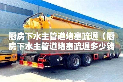 廚房下水主管道堵塞疏通（廚房下水主管道堵塞疏通多少錢）
