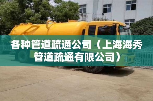 各種管道疏通公司（上海海秀管道疏通有限公司）