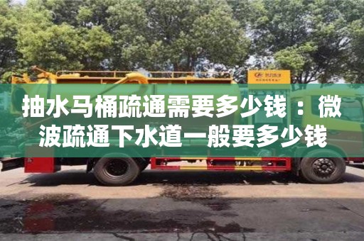 抽水馬桶疏通需要多少錢 ：微波疏通下水道一般要多少錢