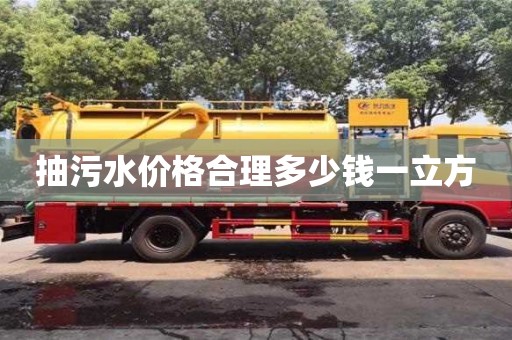 抽污水價格合理多少錢一立方