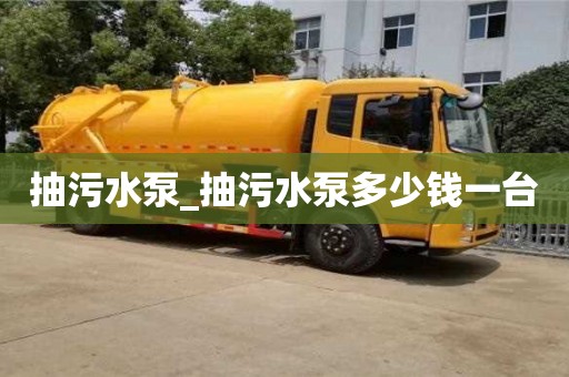 抽污水泵_抽污水泵多少錢一臺