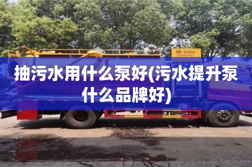 抽污水用什么泵好(污水提升泵什么品牌好)