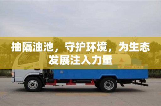 北京抽隔油池，守護環境，為生態發展注入力量