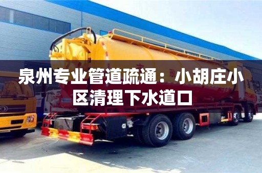 泉州專業管道疏通：小胡莊小區清理下水道口
