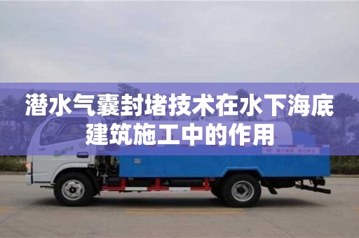北京潛水氣囊封堵技術(shù)在水下海底建筑施工中的作用
