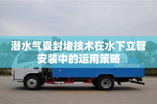北京潛水氣囊封堵技術在水下立管安裝中的運用策略
