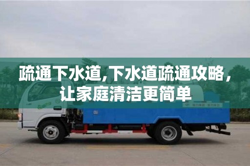 疏通下水道,下水道疏通攻略，讓家庭清潔更簡單