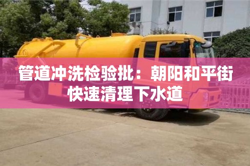 北京管道沖洗檢驗批：朝陽和平街快速清理下水道