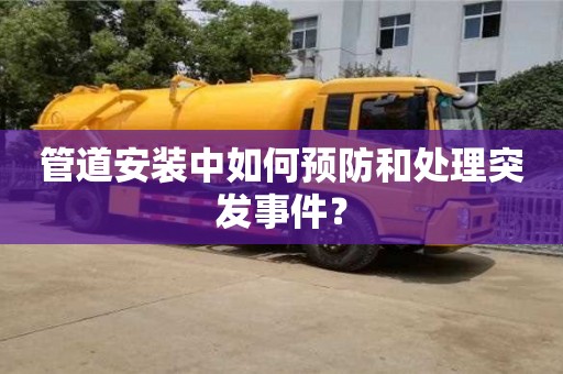 管道安裝中如何預防和處理突發事件? 管道安裝中如何預防和處理突發事件?