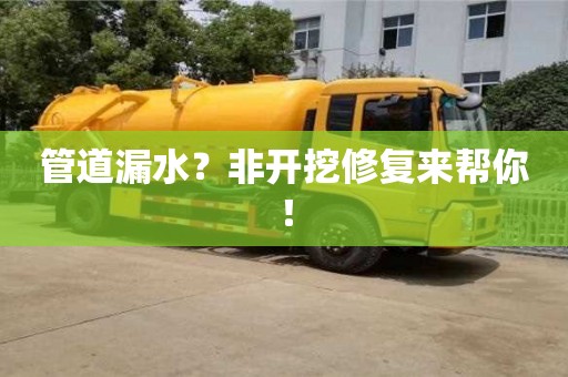 北京管道漏水？非開挖修復來幫你！