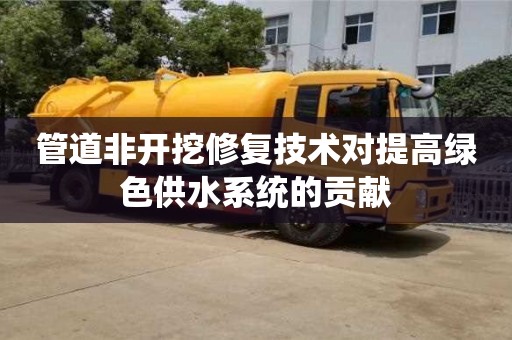 北京管道非開挖修復(fù)技術(shù)對提高綠色供水系統(tǒng)的貢獻(xiàn)