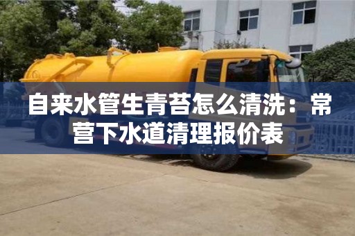 自來水管生青苔怎么清洗：常營下水道清理報(bào)價(jià)表