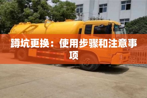 北京蹲坑更換：使用步驟和注意事項