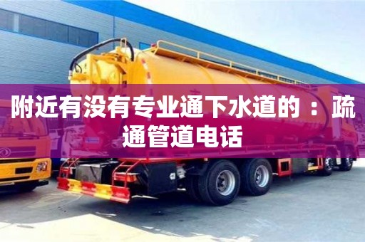 附近有沒有專業(yè)通下水道的 ：疏通管道電話