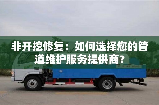 北京非開(kāi)挖修復(fù)：如何選擇您的管道維護(hù)服務(wù)提供商？