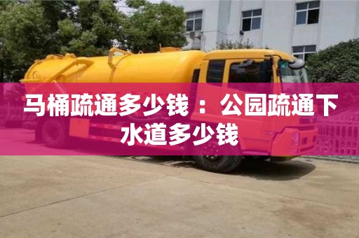 馬桶疏通多少錢 ：公園疏通下水道多少錢