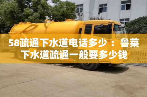 58疏通下水道電話多少 ：魯菜下水道疏通一般要多少錢